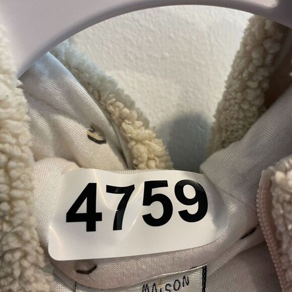 Petite Maison x Nono Baby Beige Coverall Jumpsuit 9M Hooded Sherpa Winter Snow - Picture 10 of 10